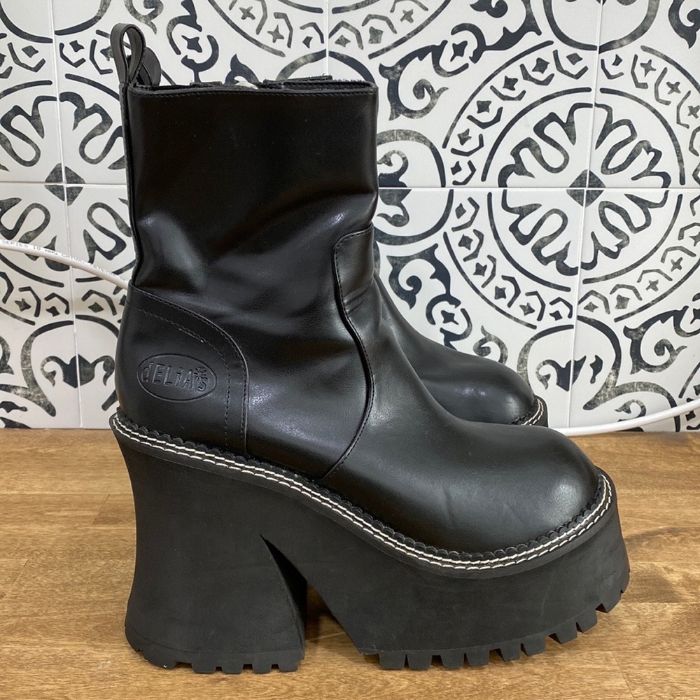 Dolls Kill Black Platform Boots